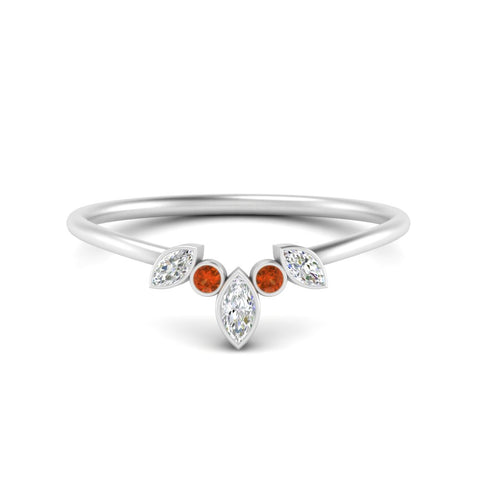 Crown Bezel Curved Band Ring