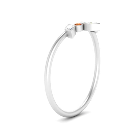 Crown Bezel Curved Band Ring