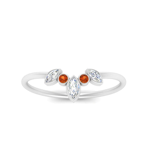 Crown Bezel Curved Band Ring