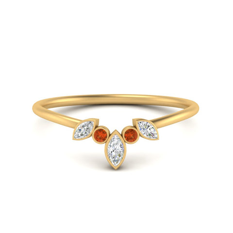 Crown Bezel Curved Band Ring