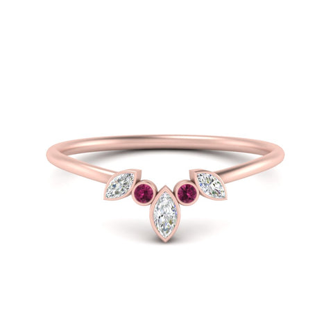 Crown Bezel Curved Band Ring
