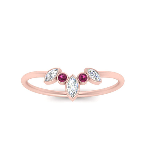 Crown Bezel Curved Band Ring