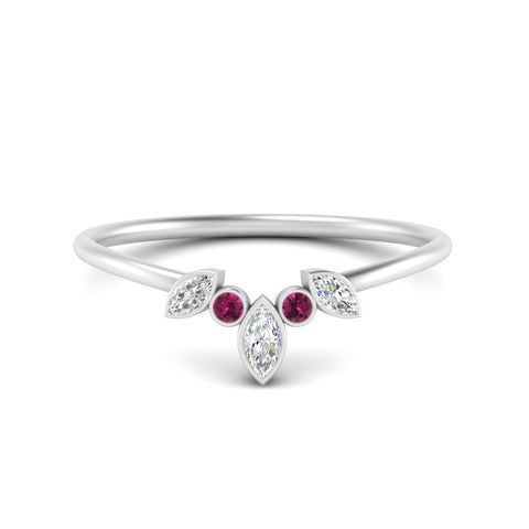 Crown Bezel Curved Band Ring