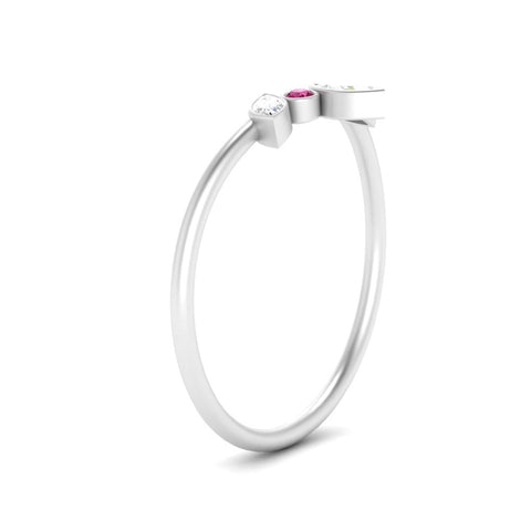 Crown Bezel Curved Band Ring