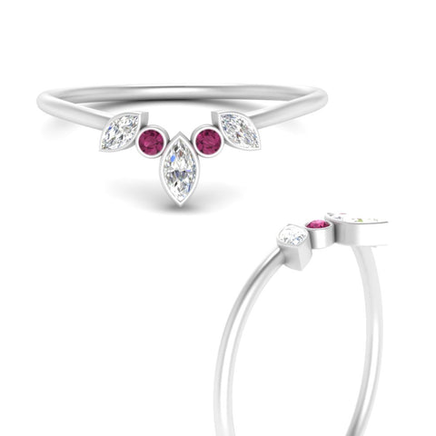 Crown Bezel Curved Band Ring
