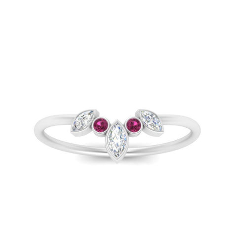 Crown Bezel Curved Band Ring