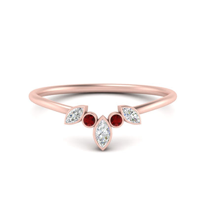 Crown Bezel Curved Band Ring