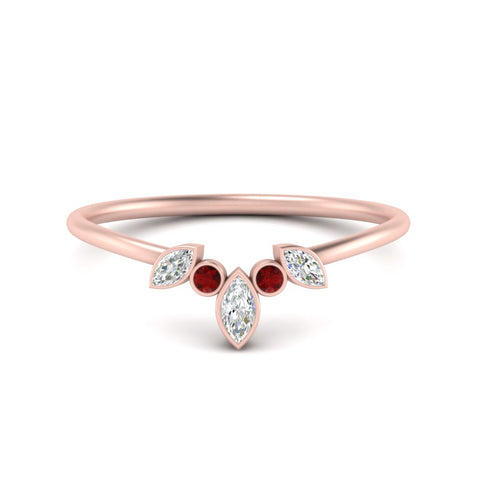 Crown Bezel Curved Band Ring