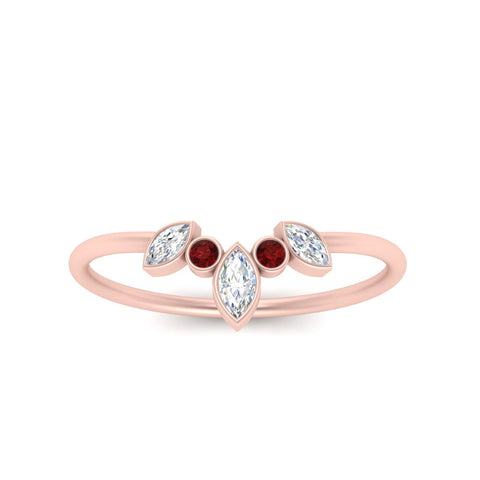 Crown Bezel Curved Band Ring