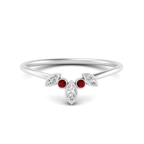 Crown Bezel Curved Band Ring