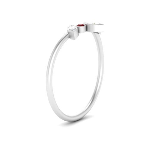 Crown Bezel Curved Band Ring