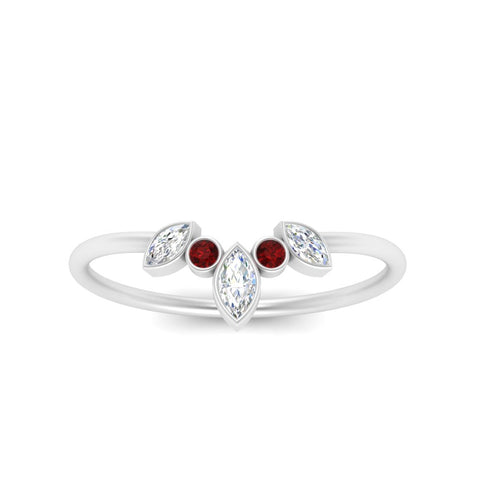 Crown Bezel Curved Band Ring