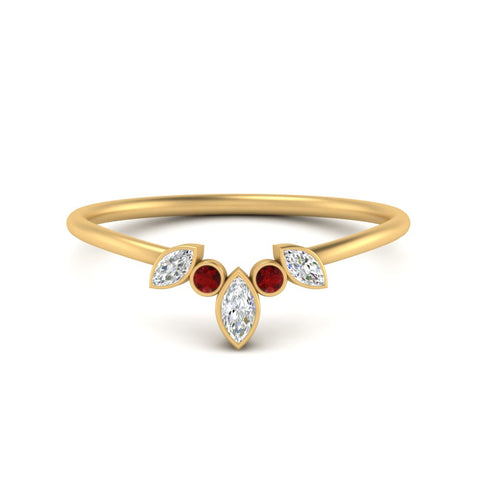 Crown Bezel Curved Band Ring