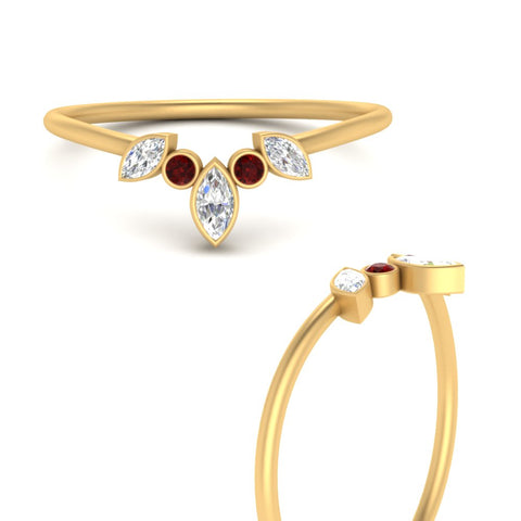 Crown Bezel Curved Band Ring