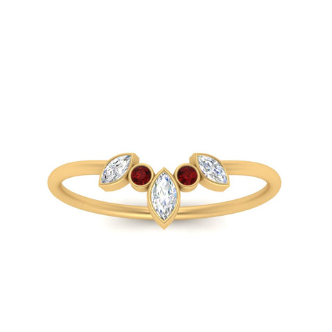 Crown Bezel Curved Band Ring