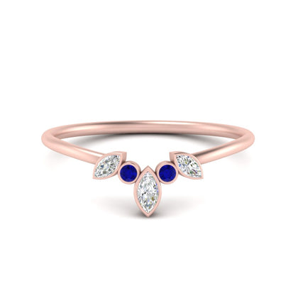 Crown Bezel Curved Band Ring