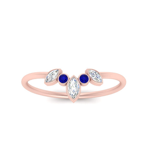 Crown Bezel Curved Band Ring
