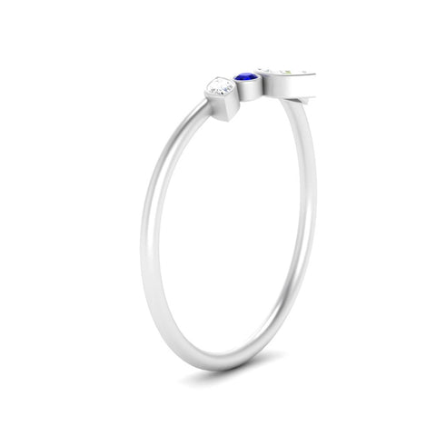 Crown Bezel Curved Band Ring