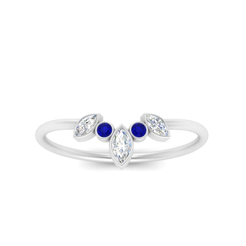 Crown Bezel Curved Band Ring