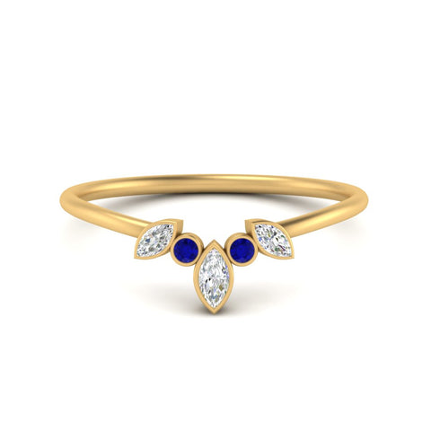 Crown Bezel Curved Band Ring