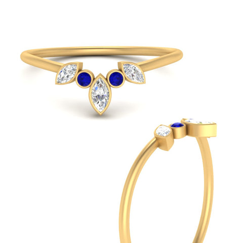 Crown Bezel Curved Band Ring