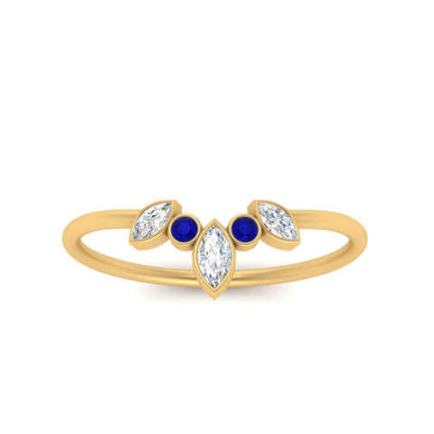 Crown Bezel Curved Band Ring