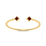Load image into Gallery viewer, cuff-band-square-ruby-stacking-ring-in-yellow-gold-FD9402PRRGRUDR-NL-YG.jpg
