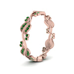 Load image into Gallery viewer, curve-bezel-set-vintage-emerald-band-in-rose-gold-FDEWB8346BGEMGR-NL-RG-GS
