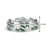 Load image into Gallery viewer, curve-bezel-set-vintage-emerald-band-in-white-gold-FDEWB8346BGEMGR-NL-WG-GS
