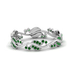 Load image into Gallery viewer, curve-bezel-set-vintage-emerald-band-in-white-gold-FDEWB8346BGEMGR-NL-WG-GS
