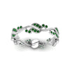 Load image into Gallery viewer, curve-bezel-set-vintage-emerald-band-in-white-gold-FDEWB8346BGEMGR-NL-WG-GS
