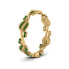 Load image into Gallery viewer, curve-bezel-set-vintage-emerald-band-in-yellow-gold-FDEWB8346BGEMGR-NL-YG-GS
