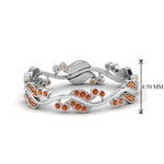 Load image into Gallery viewer, curve-bezel-set-vintage-orange-sapphire-band-in-white-gold-FDEWB8346BGSAOR-NL-WG-GS
