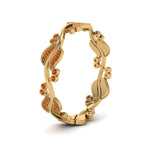 Load image into Gallery viewer, curve-bezel-set-vintage-orange-sapphire-band-in-yellow-gold-FDEWB8346BGSAOR-NL-YG-GS

