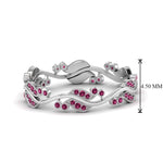 Load image into Gallery viewer, curve-bezel-set-vintage-pink-sapphire-band-in-white-gold-FDEWB8346BGSADRPI-NL-WG-GS
