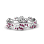 Load image into Gallery viewer, curve-bezel-set-vintage-pink-sapphire-band-in-white-gold-FDEWB8346BGSADRPI-NL-WG-GS
