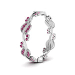 Load image into Gallery viewer, curve-bezel-set-vintage-pink-sapphire-band-in-white-gold-FDEWB8346BGSADRPI-NL-WG-GS
