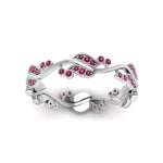 Load image into Gallery viewer, curve-bezel-set-vintage-pink-sapphire-band-in-white-gold-FDEWB8346BGSADRPI-NL-WG-GS
