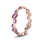 Load image into Gallery viewer, curve-bezel-set-vintage-purple-topaz-band-in-rose-gold-FDEWB8346BGVITO-NL-RG-GS
