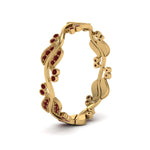 Load image into Gallery viewer, curve-bezel-set-vintage-ruby-band-in-yellow-gold-FDEWB8346BGRUDR-NL-YG-GS

