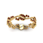 Load image into Gallery viewer, curve-bezel-set-vintage-ruby-band-in-yellow-gold-FDEWB8346BGRUDR-NL-YG-GS
