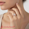 Load image into Gallery viewer, curved-baguette-band-with-halo-lab-diamond-ring-rose-gold-fdens9359-model