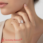 Load image into Gallery viewer, curved-baguette-band-with-halo-lab-diamond-ring-rose-gold-fdens9359-model
