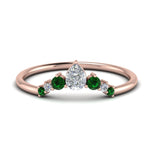 Load image into Gallery viewer, curved-band-for-solitaire-diamond-ring-with-emerald-in-rose-gold-FD123941BGEMGR-NL-RG.jpg
