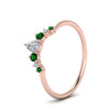 Load image into Gallery viewer, curved-band-for-solitaire-diamond-ring-with-emerald-in-rose-gold-FD123941BGEMGR-NL-RG.jpg