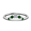 Load image into Gallery viewer, curved-band-for-solitaire-diamond-ring-with-emerald-in-white-gold-FD123941BGEMGR-NL-WG.jpg