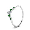Load image into Gallery viewer, curved-band-for-solitaire-diamond-ring-with-emerald-in-white-gold-FD123941BGEMGR-NL-WG.jpg
