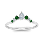 Load image into Gallery viewer, curved-band-for-solitaire-diamond-ring-with-emerald-in-white-gold-FD123941BGEMGR-NL-WG.jpg

