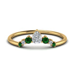 Load image into Gallery viewer, curved-band-for-solitaire-diamond-ring-with-emerald-in-yellow-gold-FD123941BGEMGR-NL-YG.jpg
