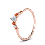 Load image into Gallery viewer, curved-band-for-solitaire-diamond-ring-with-orange-sapphire-in-rose-gold-FD123941BGSAOR-NL-RG.jpg
